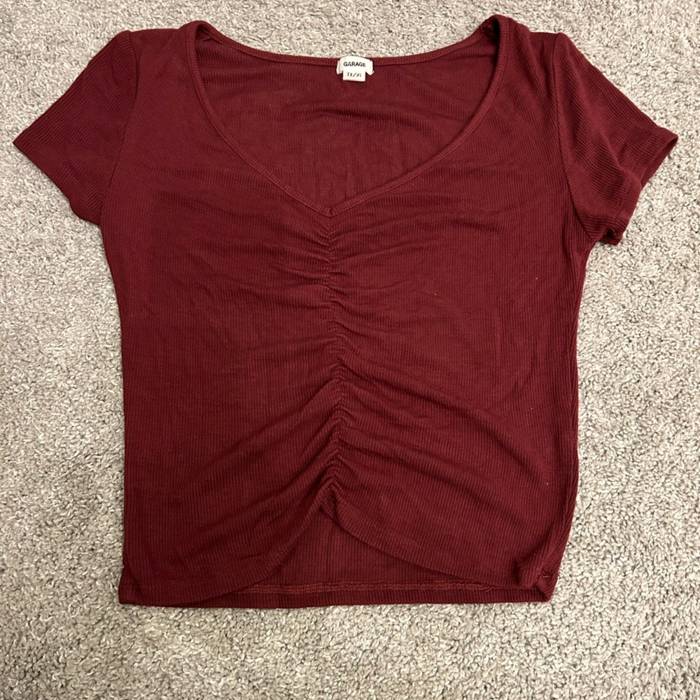 Burgundy t-shirt- Garage